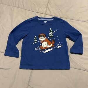 Gymboree Blue Sled Dog embroidered Long Sleeve Tee
